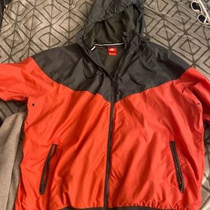 Coral and grey Nike windbreaker